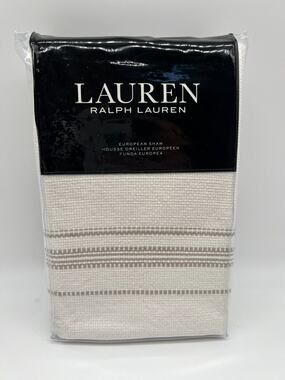 Ralph Lauren Home Mason Frame European Woven Euro Pillow Sham Cream Cotton